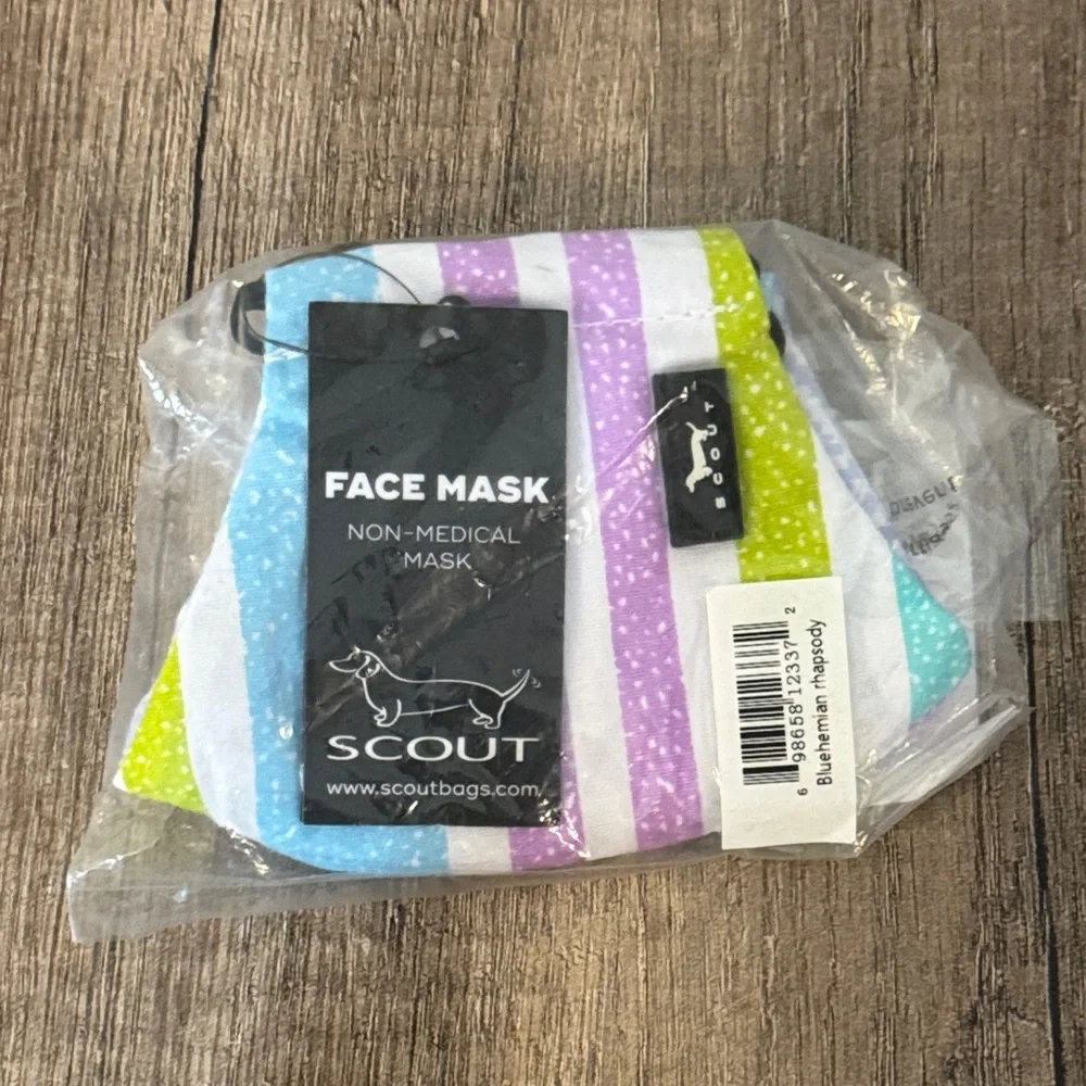Scout Kids Mask in Pastel Blue, Purple, Green & White Stripes